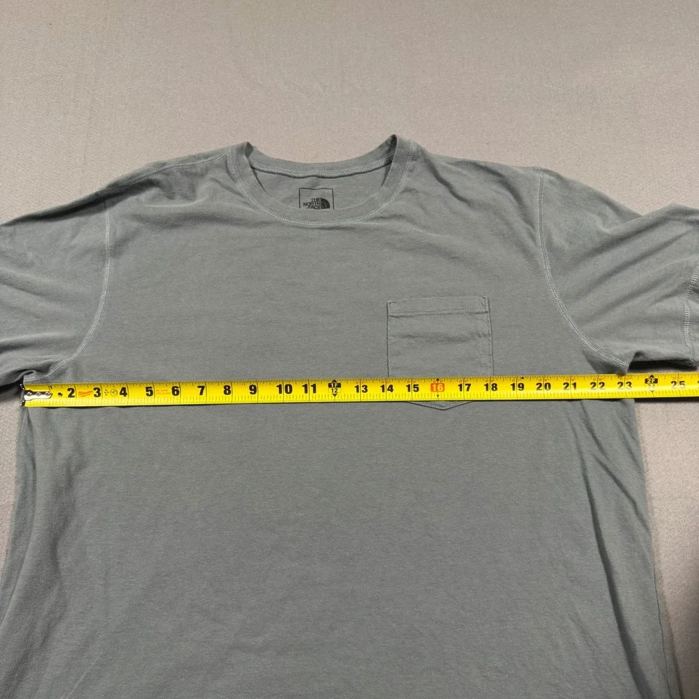 The North Face Mens XL Short Sleeve Pocket T-Shirt Faded Blue Slate Gray Tee
